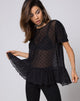 Imagen de Gretta Top de Red de Lunares Negro