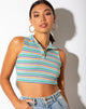 Imagen de Raco Crop Top en rib verde morado y amarillo
