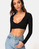 Imagen de Guan Crop Top en canalé Negro