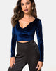 Imagen de Guan Crop Top en terciopelo azul marino