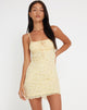 imagen de Hakira Mini Dress in Gingham Floral Yellow