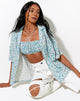 Imagen de la camisa hawaiana Flower Power azul