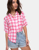 Imagen de la camisa hawaiana Picnic Check Pink
