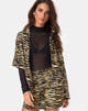 Imagen de la camisa hawaiana con cremalleras Zebra Marrón