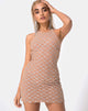 Imagen de Hedi Bodycon Dress in Cross Linked Glitter Net Tan