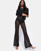 Imagen de Herlom Flare Trouser in Black Fishnet