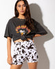Imagen de Hot Pant in Mini Cow Blanco y Negro
