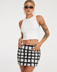 imagen de Ima Mini Skirt in Mono Painted Check Black
