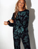 Imagen de Sudadera Glo en Flor de Dragón Negro y Menta