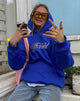 Imagen de Oversize Hoodie in Cobalt It Just Hits Different Embro