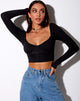 Imagen de Inalo Crop Top en canalé negro