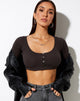 Imagen de Ineke Crop Top en canalé Perla ennegrecida
