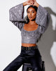 Imagen de Ireny Crop Top en Drape Sequin Plata