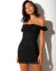 Imagen de Jamila Bodycon Dress in Black Flock Flutterby