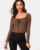 Imagen de Janina Top en Red Tan Animal Flock