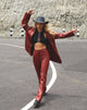 Imagen de Zoven Flare Trouser en Pu Rojo