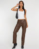 Imagen de Jastara Straight Leg Trouser en PU Marrón