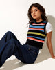 Imagen del chaleco Jaya en multi rayas azul negro