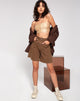 Imagen de Loose Fit Denim Short en marrón intenso