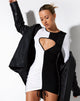 imagen de Jusely Mini Dress in Crepe Black and White