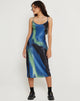 imagen de Juvina Midi Dress in Satin Watercolour Navy