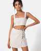 Imagen de la falda Wrap Over en cuadros escoceses tonales Almendra