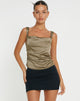 IMAGEN DE Kanaya Top de satén Dark OliveKanaya Top de satén Dark Olive