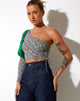 Imagen de Karine Crop Top en Optic Square Blanco y Negro