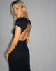 Imagen de Kasor Maxi Vestido de Manga Corta en Negro