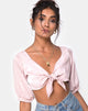 Imagen de Kavida Crop Top de satén Dusty Rose