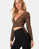 Imagen de Kayak Wrap Top en Red Tan Animal Flock