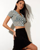 Imagen de la camisa Kella en flor de salvia Flock negro