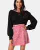 Imagen de la falda Kheb A-line Skirt in Ditsy Rose Red and Silver