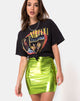 Imagen de la falda Kimmy en verde metalizado