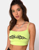 Imagen de Kini Crop Top verde con estampado tribal negro