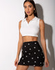 Imagen de Kinnie Minifalda en negro Daisy Embro Blanco