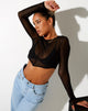 Imagen de Kisel Crop Top en Mesh Negro