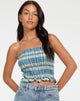 Imagen de Kiyo Bandeau Top en Colourpop Check Verde y Azul