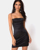 Imagen del minivestido Kozue de satén negro
