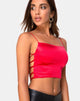 Imagen de Ozka Crop Top en satén rojo