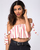 Imagen de Kroes Crop Top en raya vertical marfil años 70