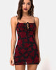 Imagen de Kumin Bodycon Dress in Romantic Red Rose Flock