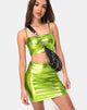 Imagen del top Kylie verde metalizado