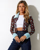 Imagen de Lamaya Cardi en Femme Floral Azul y Marrón