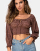 Imagen de Lancer Crop Top en Satén Rosa Chocolate