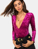 Imagen de Lao Plunge Bodice en burdeos Crush