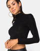 Imagen de Lara Crop Top en negro Sheer Stripe