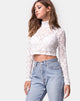 Imagen de Lara Crop Top en encaje rosa Blanco