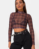 Imagen de Lara Crop Top en Red Checking Out Marrón
