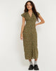 imagen de Larin Midi Dress in Grungey Floral Khaki